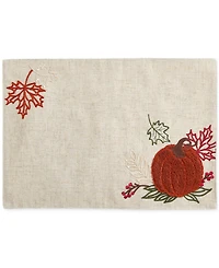 Elrene Cranston Embroidered Pumpkin Placemat, 13" x 19"
