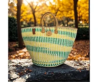 Citrus Handwoven Sisal Beach Straw Tote Basket