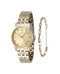 Invicta Women's 48256 Angel Quartz 3 Hand Gold Dial Watch