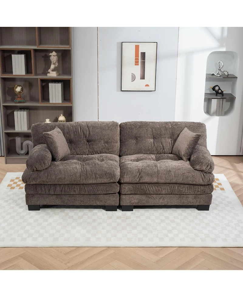 Streamdale Gray Chenille Sectional Sofa Sleeper