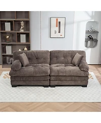 Streamdale Gray Chenille Sectional Sofa Sleeper