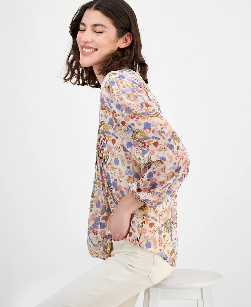 Tommy Hilfiger Women's Floral Pintuck Blouse
