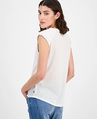 Tommy Hilfiger Women's Ruched-Shoulder Sleeveless Top