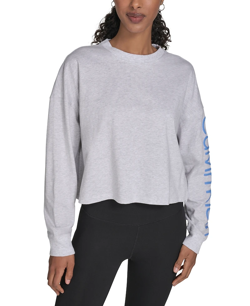 Calvin Klein Performance Women's Logo Cropped Long-Sleeve