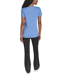 Calvin Klein Performance Women's Glitter Logo V-Neck T-Shirt