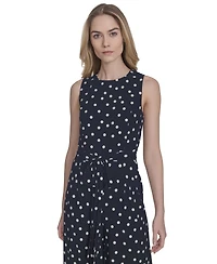 Tommy Hilfiger Women's Polka-Dot Straight-Leg Jumpsuit