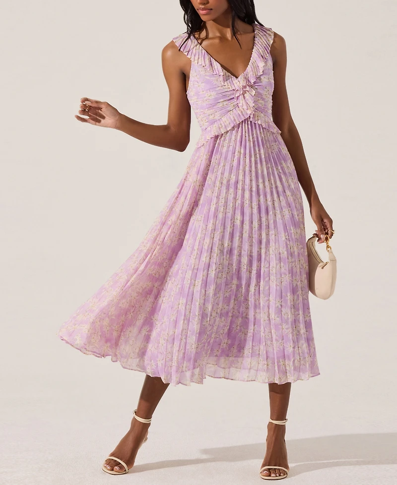 Astr the Label Women's Pleated Ruffle Dress