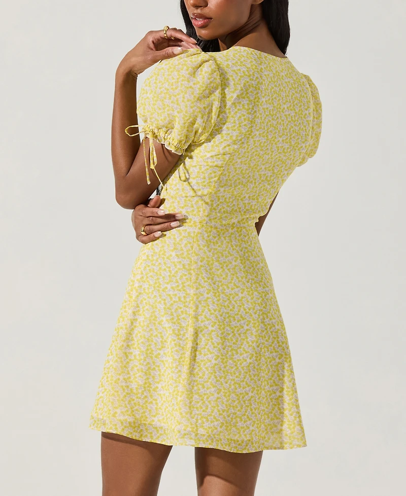Astr the Label Women's Puff-Sleeve Bow-Detail Dress