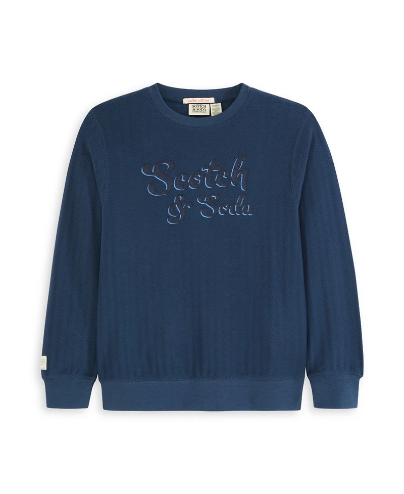 Scotch & Soda Big Boys Embroidered Crewneck Sweatshirt
