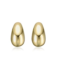 Sleek Teardrop Shapped Stud Earrings White Gold Plated or 14K