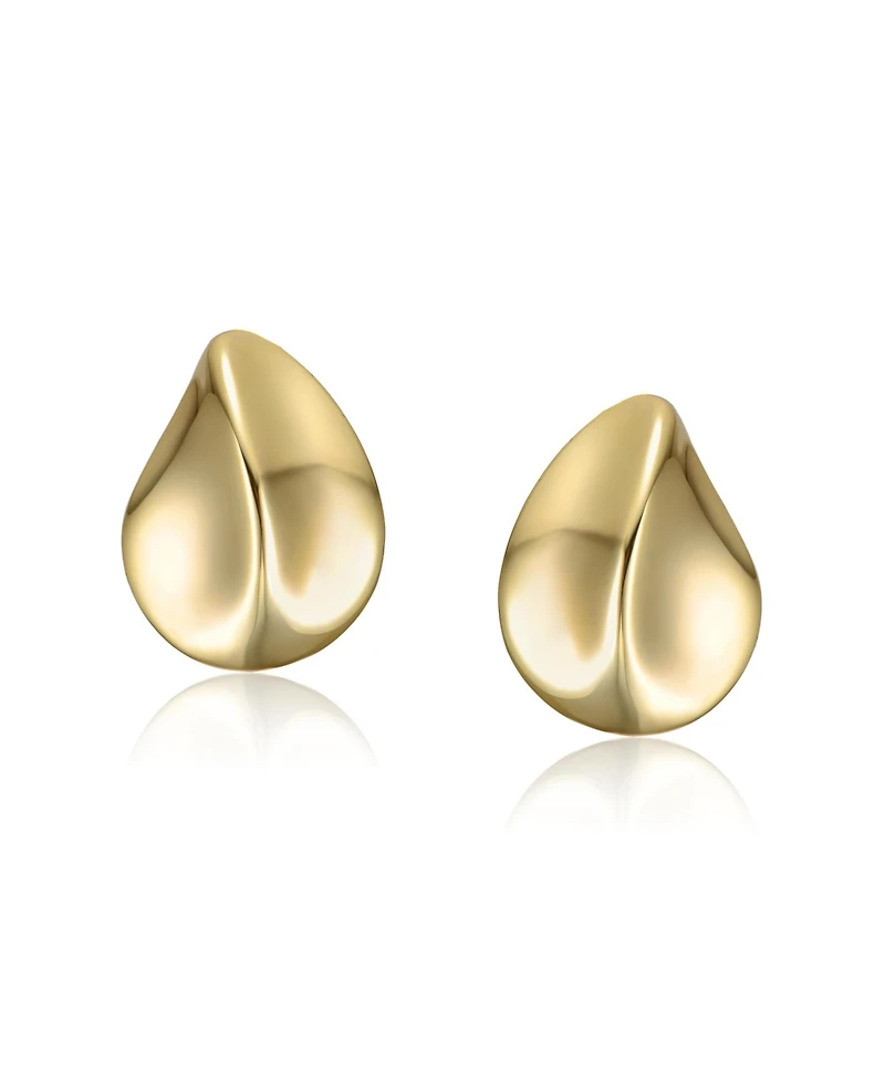 Raindrop Stud Earrings White Gold Plated or 14K