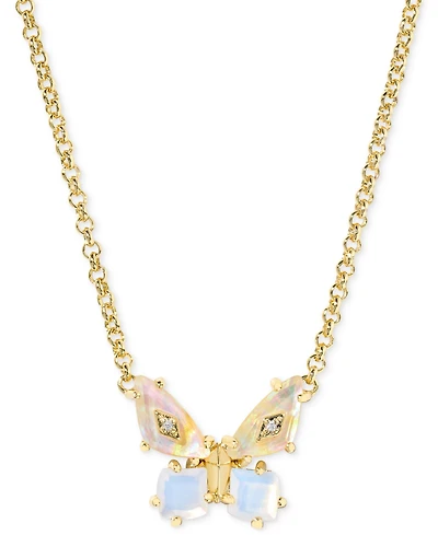 Kendra Scott Mixed Stone Butterfly Pendant Necklace, 16" + 3" extender
