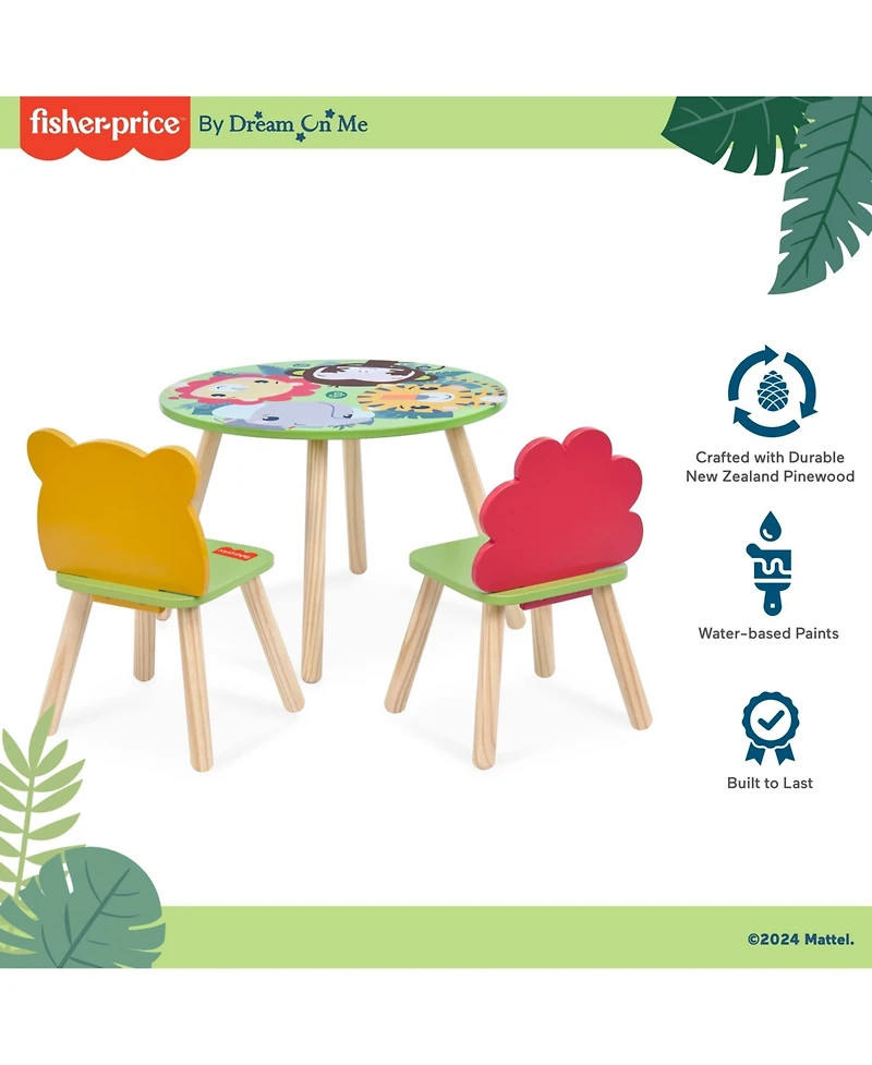 Dream On Me Fisher Price Animal Kingdom Table & Chair in Jungle Print