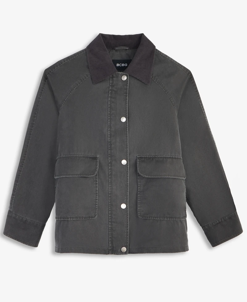 Bcbg Women's Corduroy-Collar Barn Jacket, Exclusively at Macy's