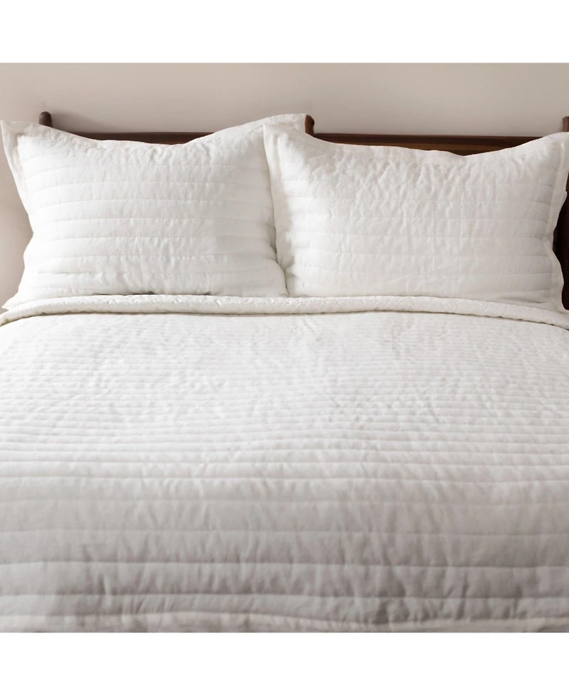 French Linen Channel Stitch Quilt & Sham Set