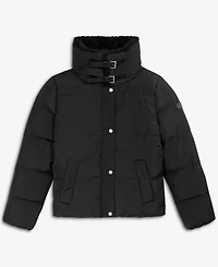 Dkny Women's Faux-Fur-Collar Zip-Front Puffer Coat