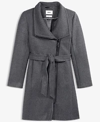 Dkny Women's Asymmetric Front-Zip Belted Coat, Exclusively at Macy's