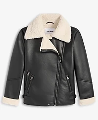 Steve Madden Women's Asymmetric Faux-Shearling Coat