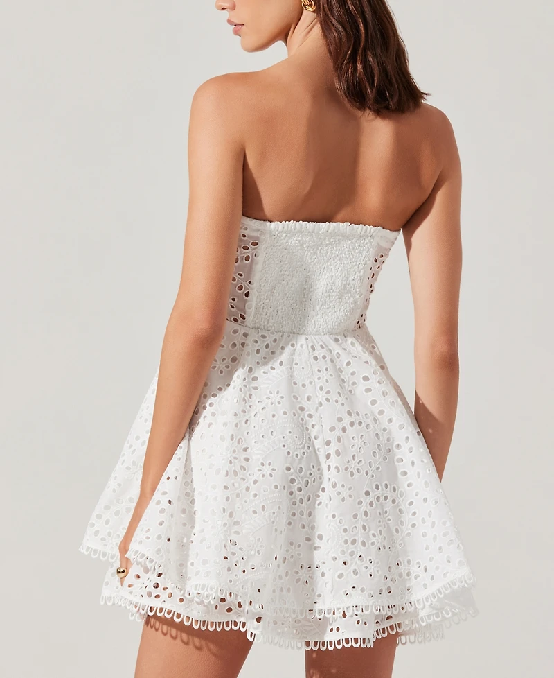 Astr the Label Women's Deasia Strapless Eyelet Dress