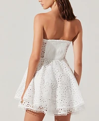 Astr the Label Women's Deasia Strapless Eyelet Dress
