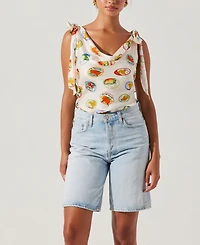 Astr the Label Women's Allexina Cowlneck Shoulder-Tie Top