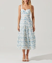 Astr the Label Women's Pellagia Cotton Eyelet Midi Dress