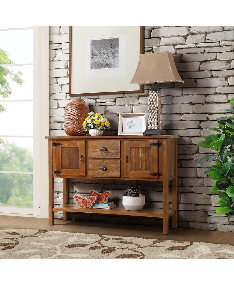 Streamdale Retro Style Solid Wood Sideboard with Drawers & Cabinets