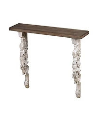 Streamdale 47x11x43" Classic Vintage Natural and White Wall Shelf