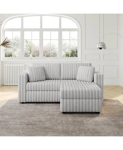 Streamdale 75.6" Modular Sofa w/ Lift & Ottoman. Light Gray.