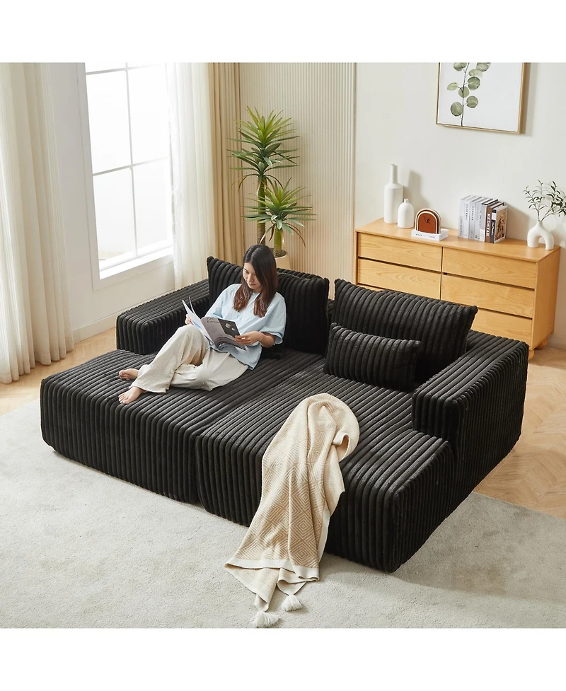 Streamdale 87" Oversized Sectional Chaise, Reclining Sofa Bed