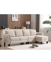 Streamdale Furniture Convertible Sectional Sofa with Storage & Ottoman