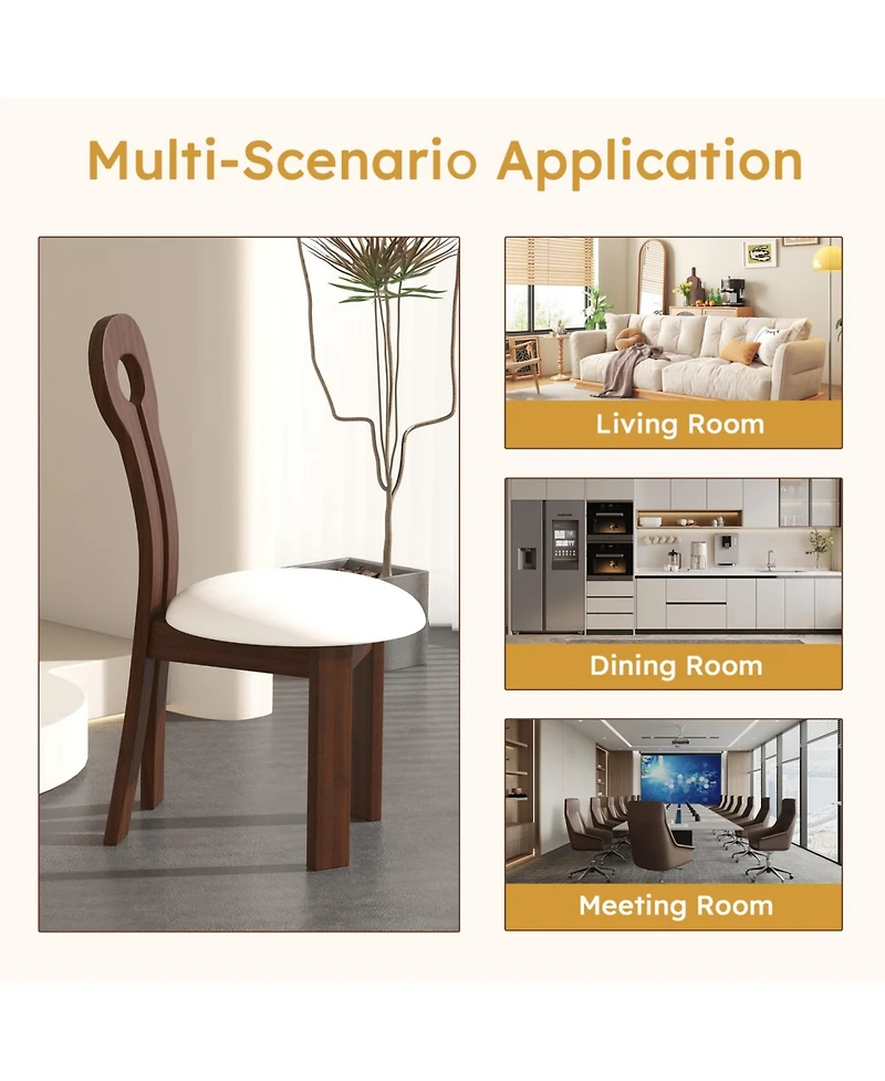 Walnut Dining Chairs (2) with Leather Cushions