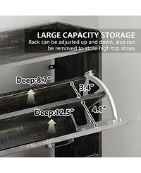 Streamdale Shoe Cabinet, Entry Home Shoe Cabinet, Entrance Balcony Storage Cabinet, Large Capacity Shoe Rack, Grey