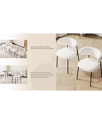 Streamdale 4-Piece Velvet Dining Chairs with Metal Legs