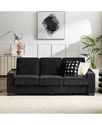 Streamdale 83.86"Corduroy Fabric sofa,Modern Compressed Couch,3-Seater Sofa, Furniture for Living Room,Bedroom,office