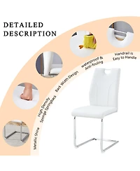 Streamdale White Pu Dining Chair Set (6-Pack)