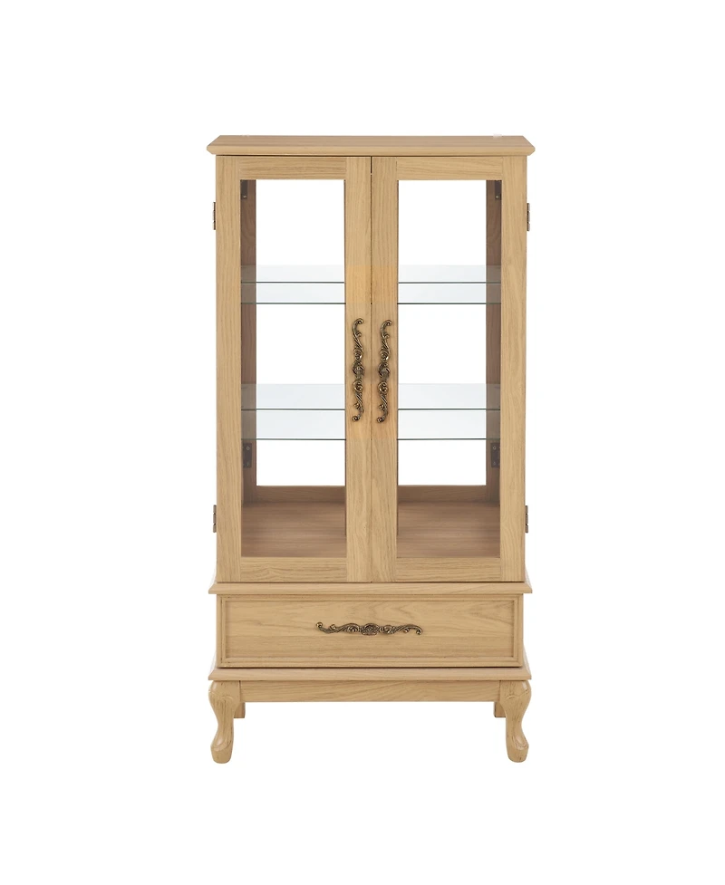 Streamdale Lighted Glass Curio Cabinet with Shelves