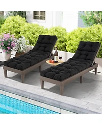 Outdoor Lounge Chaise Cushion with String Ties for Garden Poolside