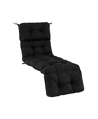 Outdoor Lounge Chaise Cushion with String Ties for Garden Poolside