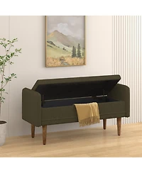 Streamdale Teddy Velvet Storage Stool (46" x 17" x 22")