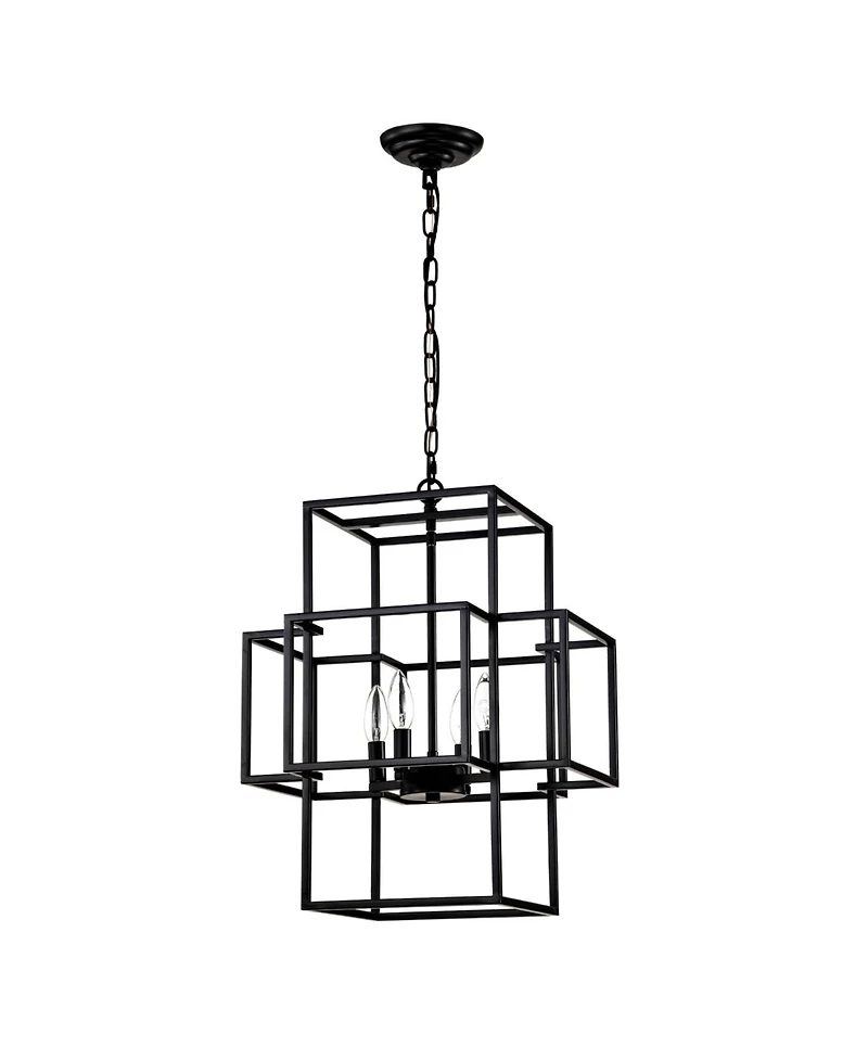 Streamdale Matte Black 4-Light Adjustable Pendant Light for Dining Room, Farmhouse Style