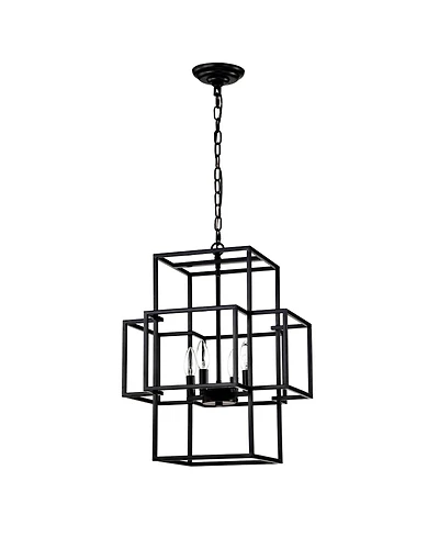 Streamdale Matte Black 4-Light Adjustable Pendant Light for Dining Room, Farmhouse Style