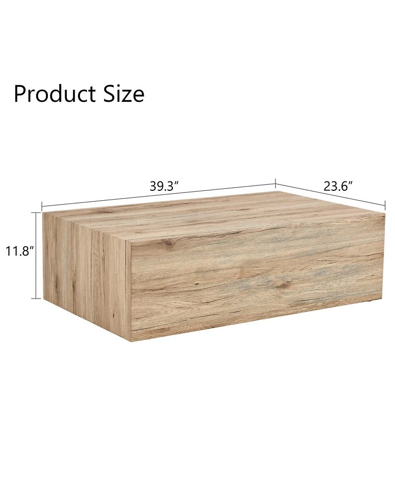 Streamdale Modern Wood Texture Mdf Coffee Table, Simple, Durable Design (39.3"x23.6"x11.8")