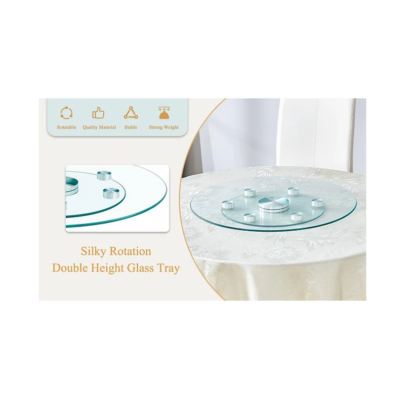 Streamdale Double-Layer Rotating Glass Display (24" upper, 15" lower)