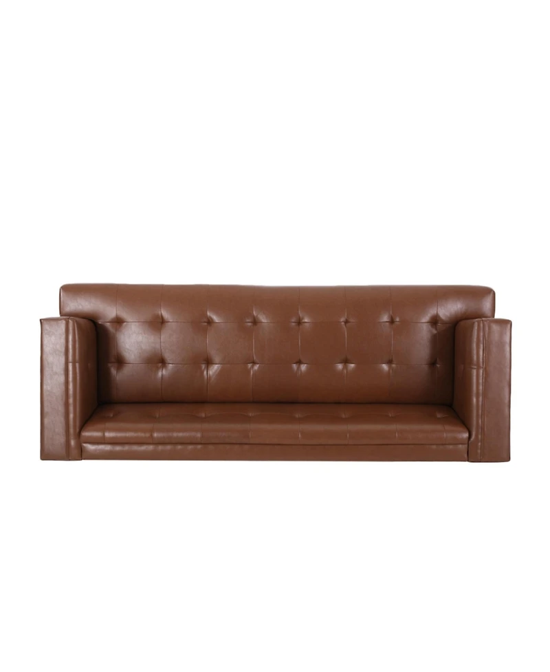 Streamdale Mid-Century Modern Tufted 3-Seater Sofa With Wood Frame