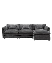 Streamdale Contemporary Boucle L-Sectional with Movable Pedals