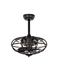 Streamdale 18" Caged Ceiling Fan with Remote, Timer (3 Speeds)