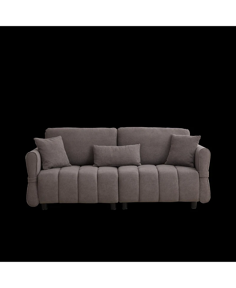 Streamdale 80" Premium Chenille Sofa, 2 Cushions & Lumbar Pillow
