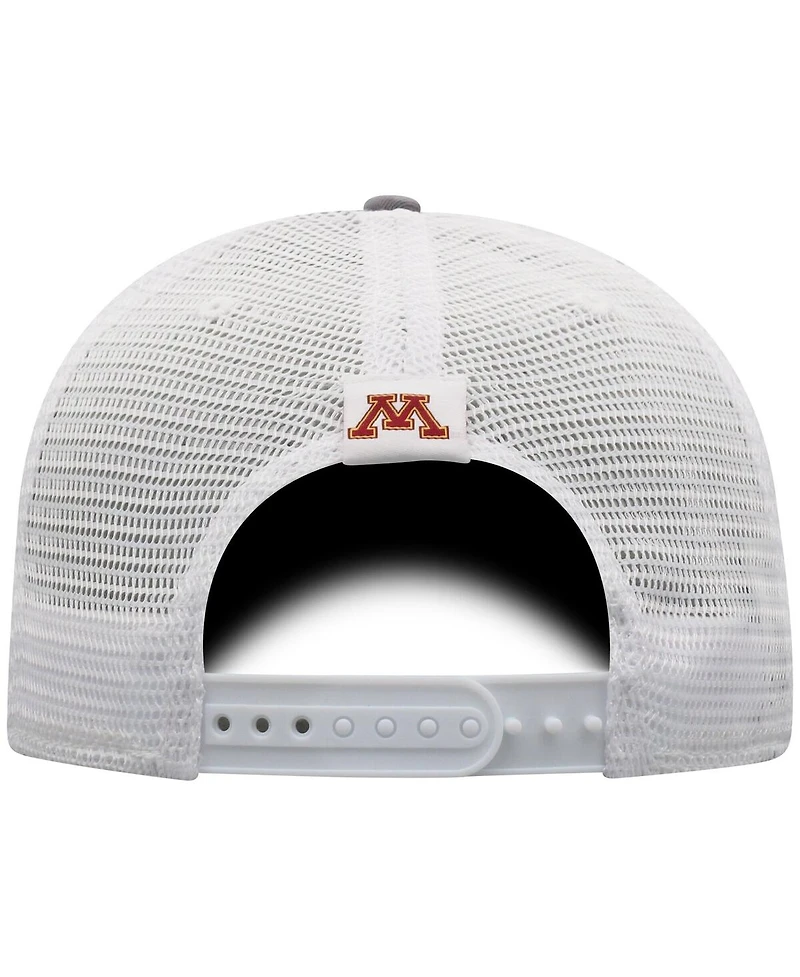 Top of the World Men's Gray/White Minnesota Golden Gophers Victory Baseline Trucker Adjustable Hat