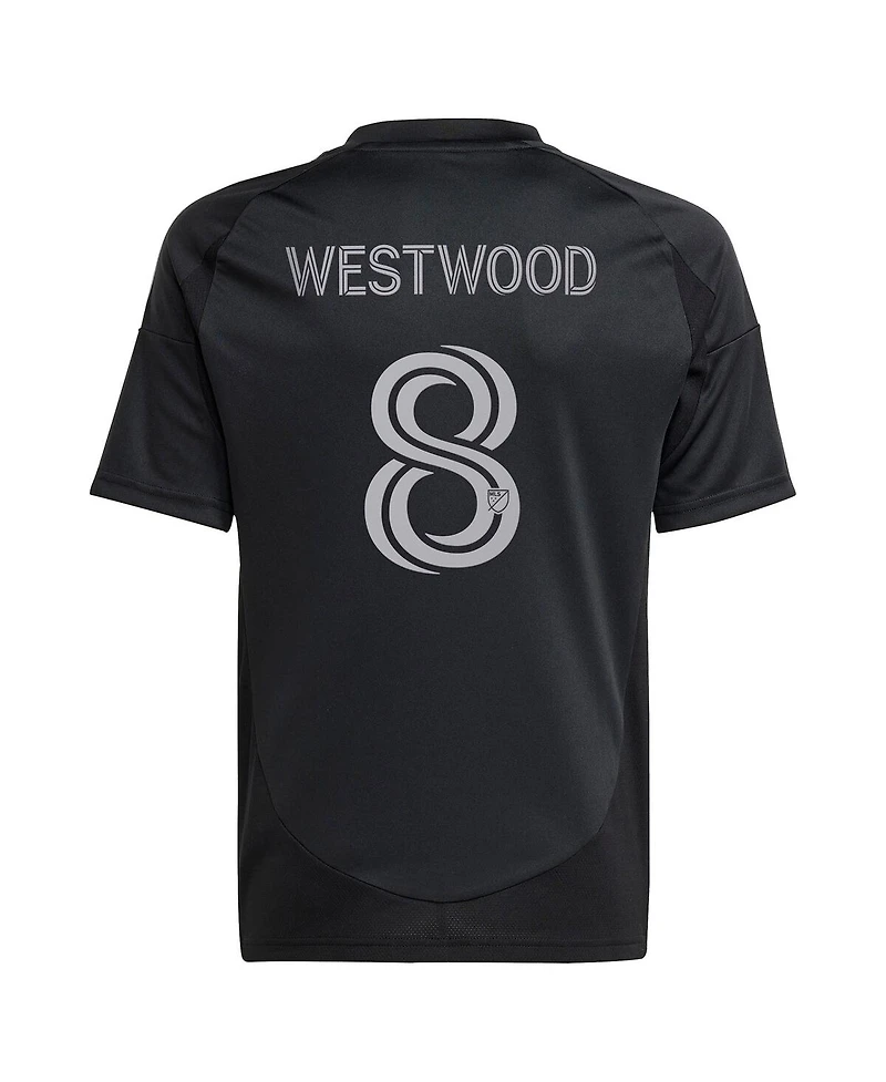 Adidas Big Boys and Girls Ashley Westwood Black Charlotte Fc 2025 Fortress Kit Replica Player Jersey